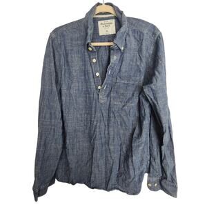 Abercrombie & Fitch Denim Shirt Tunic Top Men XL Long Sleeve Collared Neck